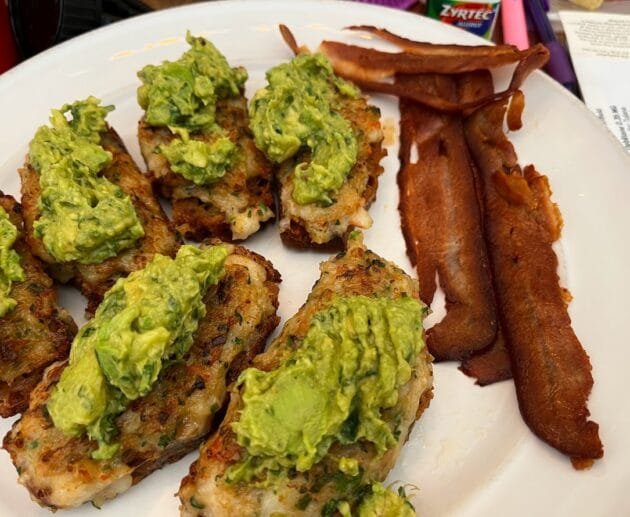 Crispy Hash Avocado Bites with Smoky Coconut Bacon