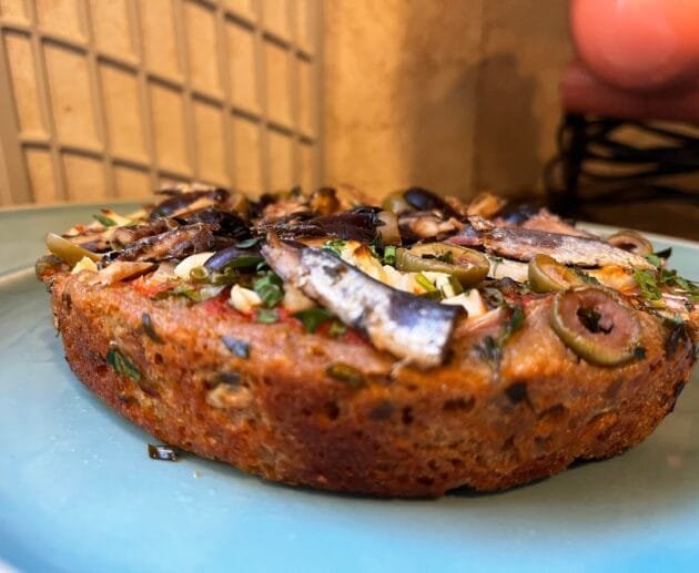 Rustic Gluten-Free Mediterranean Anchovy Flatbread