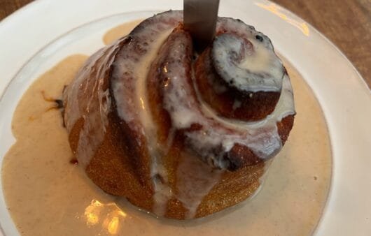 Gluten-Free, Soy-Free, Dairy-Free Cinnamon Roll with Maple Vanilla Glaze