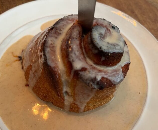 Gluten-Free, Soy-Free, Dairy-Free Cinnamon Roll with Maple Vanilla Glaze