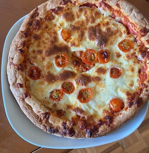 Gluten-Free, Soy-Free, Dairy-Free Cherry Tomato Pizza