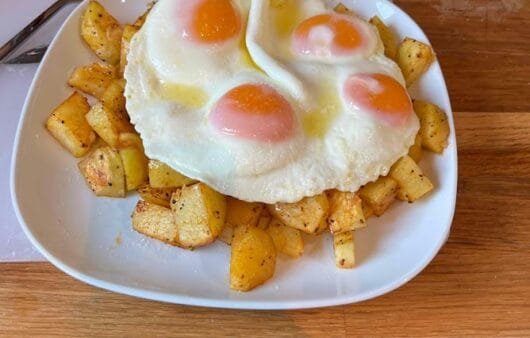 Crispy Potatoes with Sunny-Side Eggs (Gluten-Free, Soy-Free, Dairy-Free)