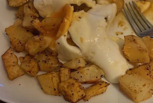 Broken Eggs over Herbed Potatoes (Gluten-Free, Soy-Free, Dairy-Free)