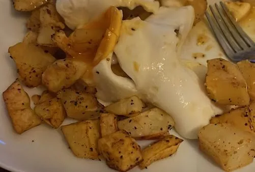 Broken Eggs over Herbed Potatoes (Gluten-Free, Soy-Free, Dairy-Free)