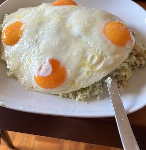 Cauliflower Rice with Sunny-Side Eggs