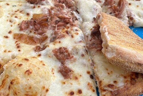 Gluten-Free, Soy-Free, Dairy-Free Pulled Jackfruit Pizza