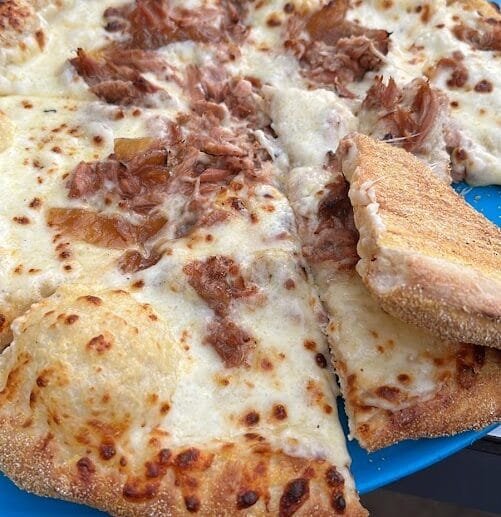 Gluten-Free, Soy-Free, Dairy-Free Pulled Jackfruit Pizza