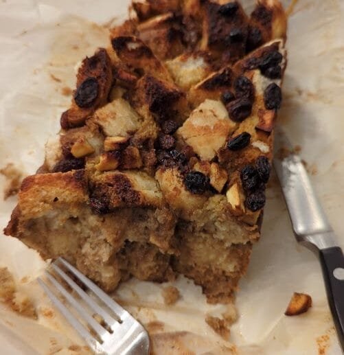 Gluten-Free, Soy-Free, Dairy-Free Apple Raisin Bread Pudding
