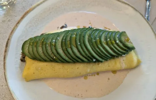 Avocado-Covered Savory Omelet Roll with Spiced Tahini Sauce (Gluten-Free, Soy-Free, Dairy-Free)