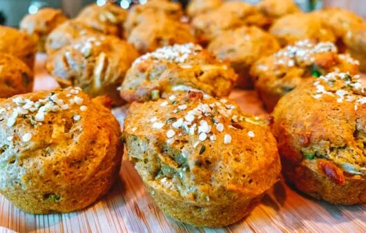 Savory Zucchini Hemp Mini Muffins