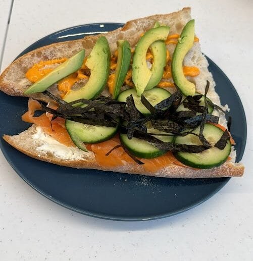 Fresh Avocado & Lox Tartine with Cucumber and Nori (Gluten-Free, Soy-Free, Dairy-Free)