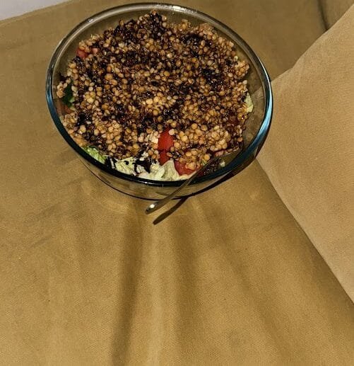 Crunchy Lentil Garden Salad with Balsamic Glaze