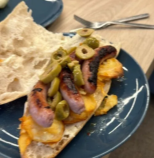 Grilled Sausage & Olive Potato Flatbread (Gluten-Free, Soy-Free, Dairy-Free