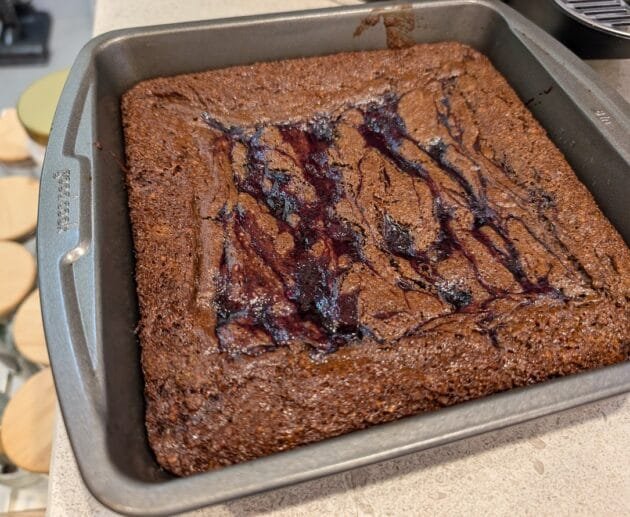 Gluten-Free, Soy-Free, Dairy-Free Blueberry Swirl Brownies