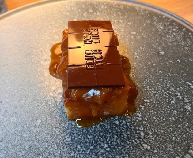 Barrita de boniato caramelizado con chocolate negro