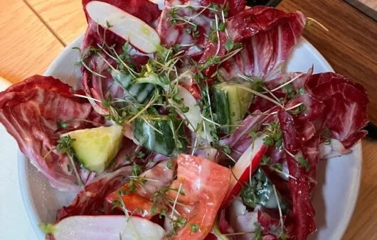 Radicchio Crunch Salad with Creamy Lemon-Tahini Dressing