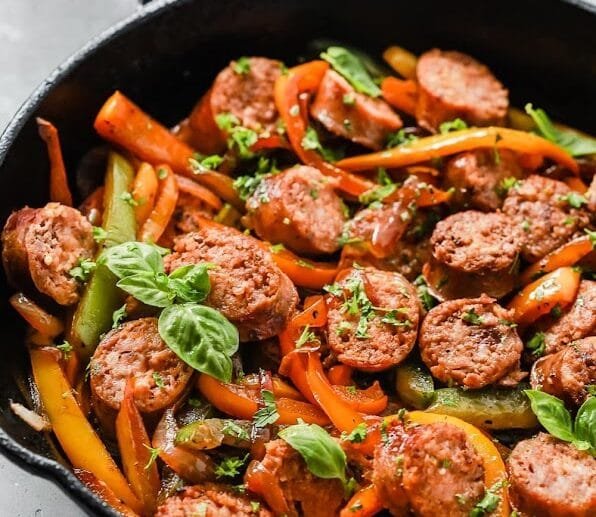 Skillet Sausage & Peppers (Gluten-Free, Soy-Free, Dairy-Free)