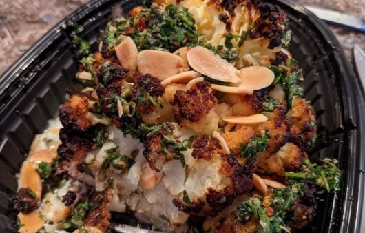 Roasted Cauliflower with Herb Sauce & Toasted Almonds