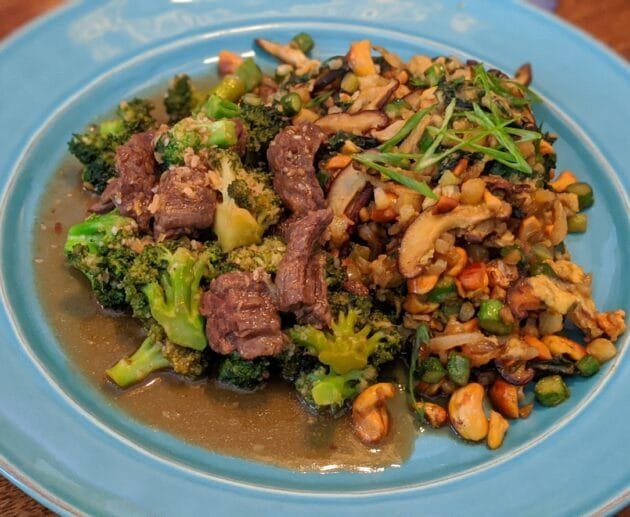 Beef & Broccoli Stir-Fry with Veggie Fried Cauliflower Rice
