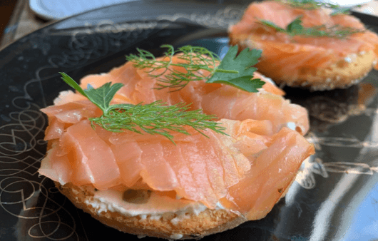 Gluten-Free, Dairy-Free, Soy-Free Smoked Salmon Mini Bagels