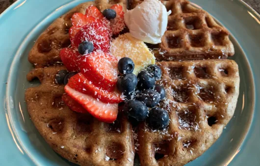 Gluten-Free, Dairy-Free, Soy-Free Coconut Buckwheat Waffles with Fresh Berries