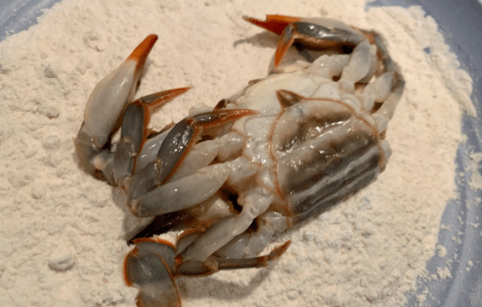 Gluten-Free Crispy Soft-Shell Crab Salad with Cashew Cream & Vegan Caviar