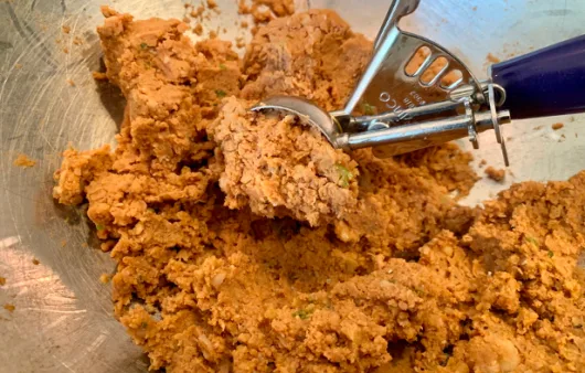 Crispy Baked Chickpea Falafel Balls with Garlic Tahini Drizzle