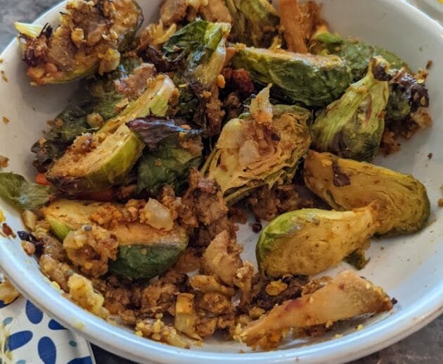 Crispy Brussels Sprouts with Garlic Crumbs (Vegan + GF)