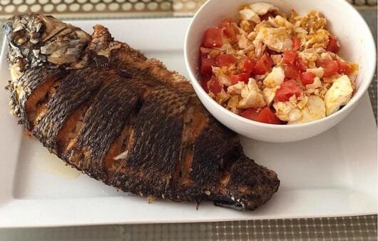 Crispy Pan-Fried Tilapia with Tomato-Egg Stir-Fry