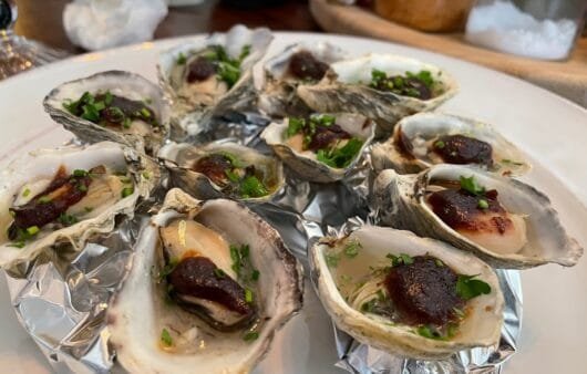 Charred Oysters with Chipotle-Lime Glaze