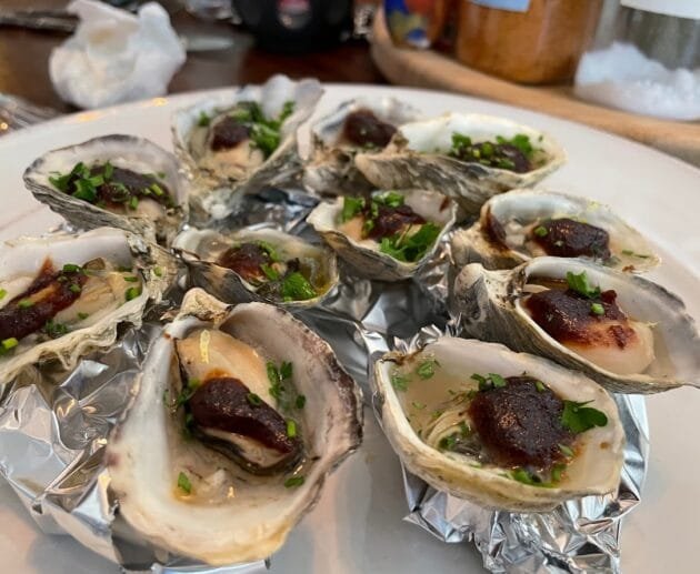 Charred Oysters with Chipotle-Lime Glaze