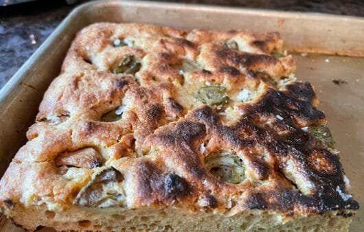 Gluten-Free Jalapeño Olive Focaccia (Soy-Free, Dairy-Free)