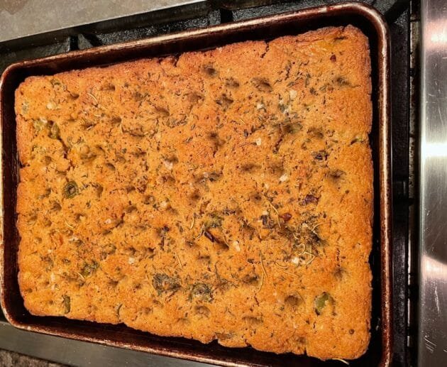Gluten-Free, Dairy-Free, Soy-Free Herbed Olive Focaccia