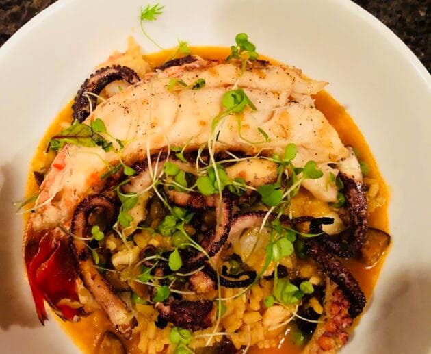 Grilled Lobster and Octopus Risotto
