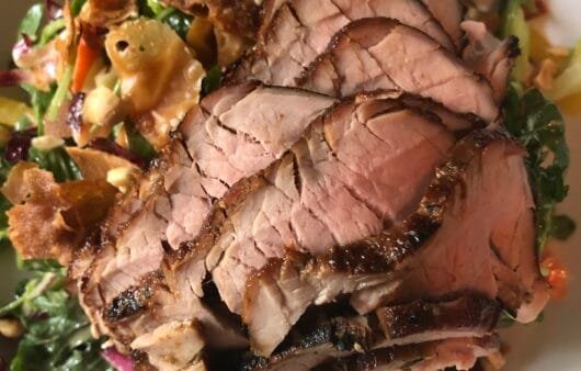 Asian-Inspired Salad with Sliced Grilled Pork Tenderloin