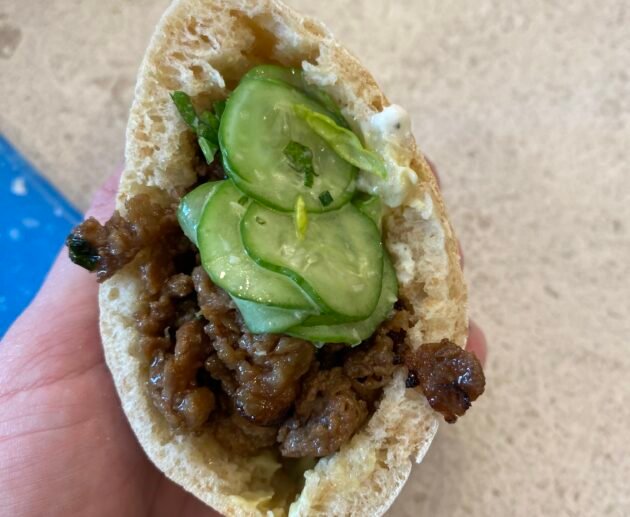 Gluten-Free Beef Pita Pockets with Fresh Cucumber Salad