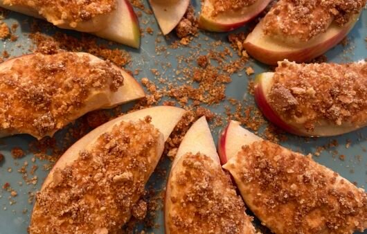 Apple Slices with Almond Butter Crumble