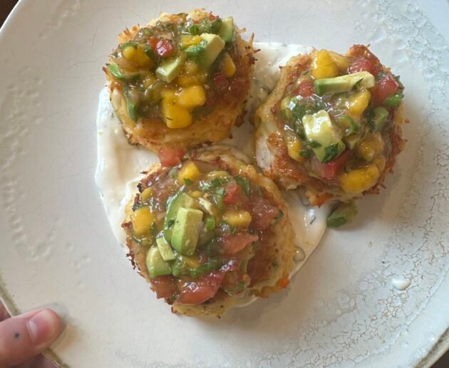 Gluten-Free Crab Cakes with Mango Avocado Salsa