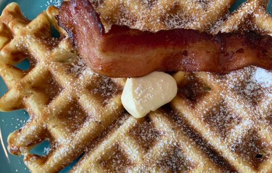 Gluten-Free Dairy-Free Waffles with Crispy Bacon