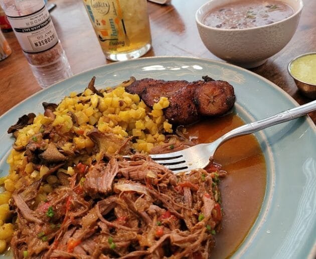 Slow-Cooked Ropa Vieja with Turmeric Cauliflower Rice & Sweet Plantains