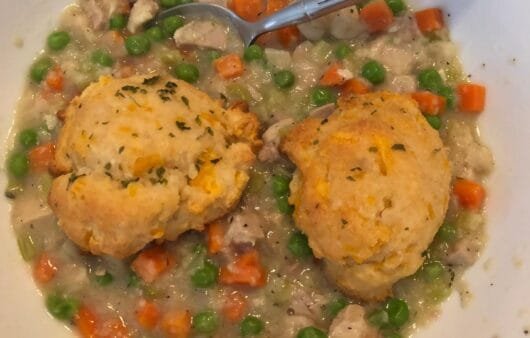 Savory Chicken & Vegetable Stew with Gluten-Free Drop Biscuits
