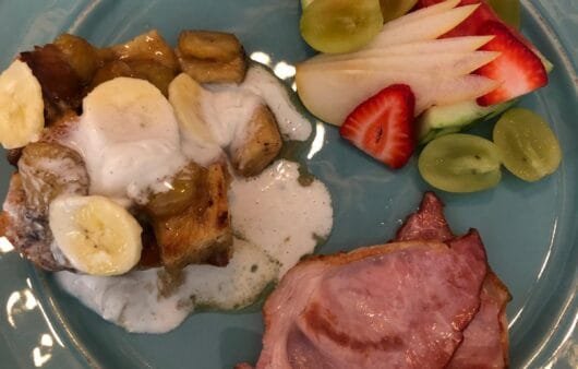 Banana Coconut Bread Pudding Breakfast Plate (Gluten-Free, Soy-Free, Dairy-Free)