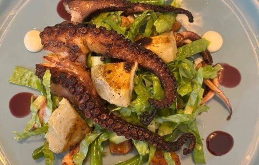 Charred Octopus with Roasted Potato & Greens Salad