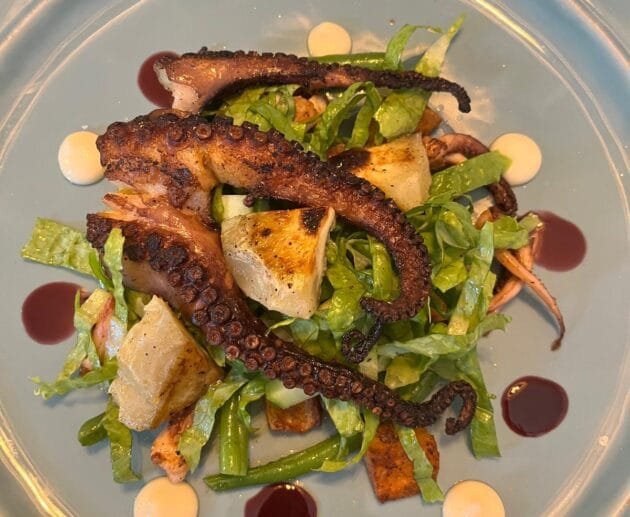 Charred Octopus with Roasted Potato & Greens Salad