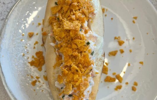 Crunchy Gluten-Free Lobster Roll with Dairy-Free Cream & Crushed Chips