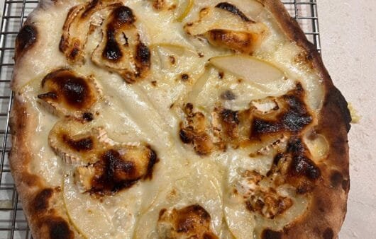 Pear & “Cheese” Flatbread Pizza (Gluten-Free, Soy-Free, Dairy-Free)