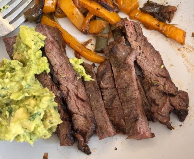 Steak Fajita Plate with Guacamole (Gluten-Free, Soy-Free, Dairy-Free)