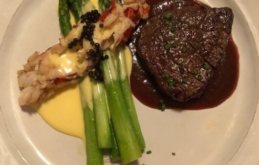 Elegant Surf & Turf with Lemon Cashew Cream and Red Wine Reduction
