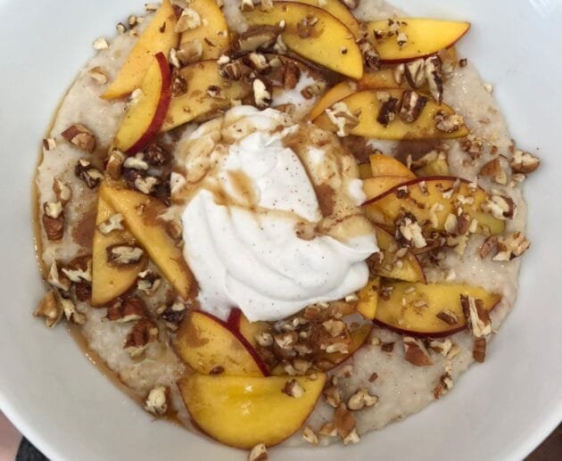 Peach & Coconut Cream Oatmeal Bowl