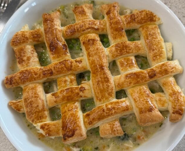 Golden Lattice Veggie Pot Pie